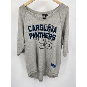 Carolina Panthers NFL Team Apparel '95 Women's V-Neck Gray Shirt Size Large